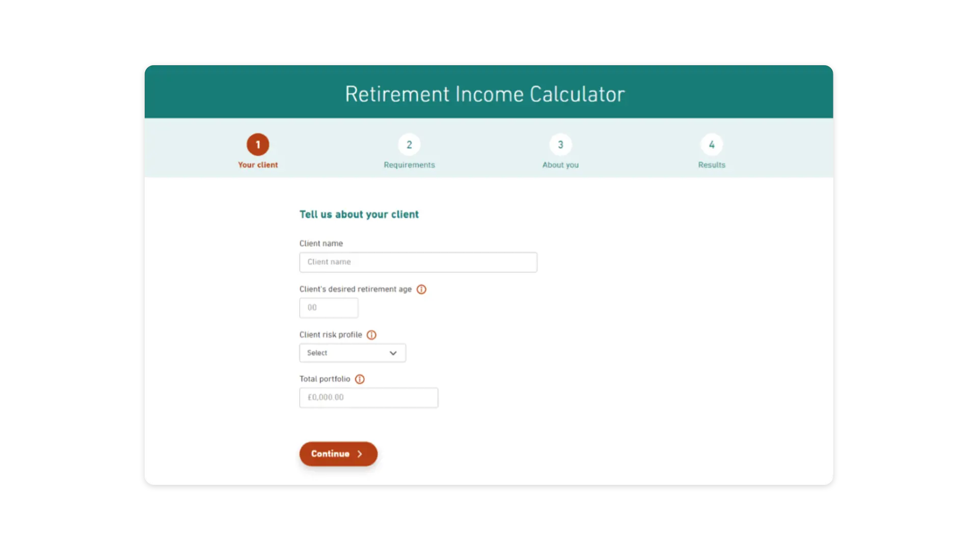 7IM Retirement Income Calculator screenshot of website with fields
