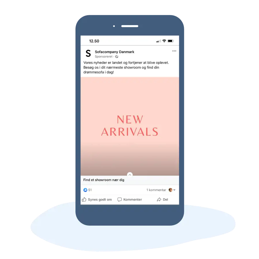 Illustration Mobil Facebook Ad Novicell