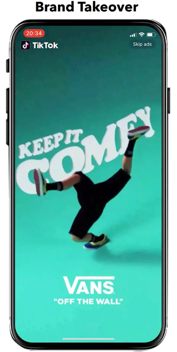 screenshot of brand take-over in TikTok 