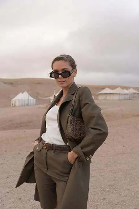 woman standing in desert