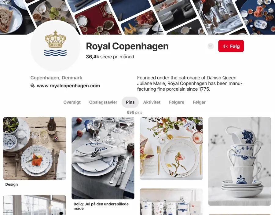 Royal Copenhagen Pinterest