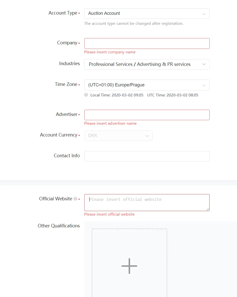 Setup Tiktok Account screenshot of the sign in form on TikTok