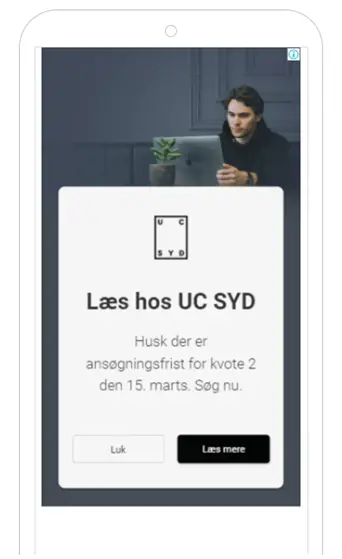 Google Display Annoncering UC SYD Mockup