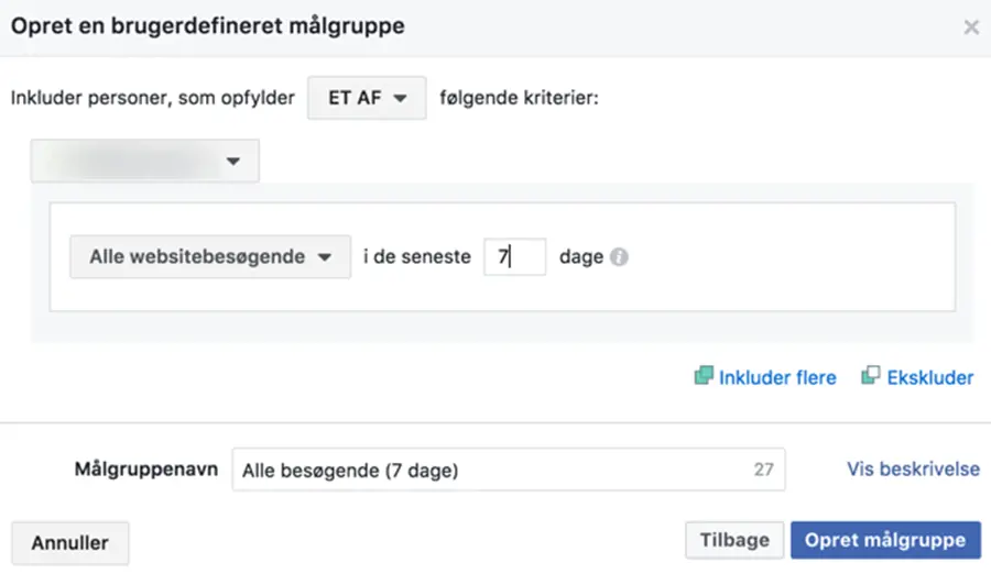 Brugerdefineret Målgruppe