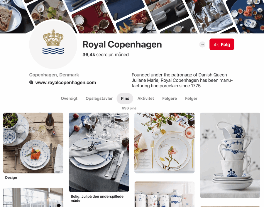 Royal Copenhagen Pinterest