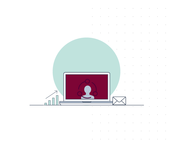 Novicell Blogpost Graphic Customerjourney Illustration af kundeservice version 2