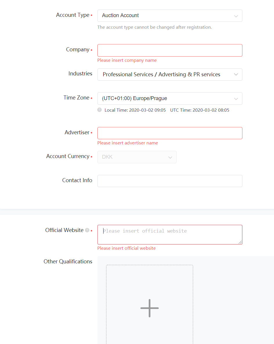 Setup Tiktok Account screenshot of the sign in form on TikTok