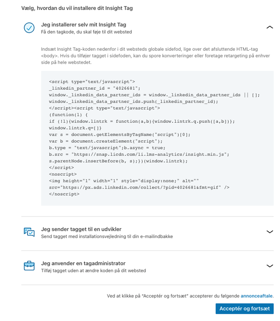 Linkedin Annoncering Insight Tag