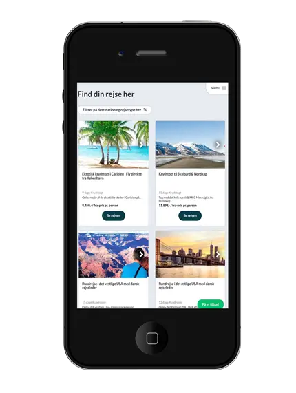 Phone4 Landscape X a phone with an open website page
