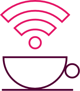 a cup with wi fi symbol icon 