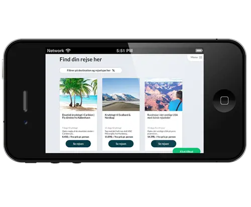 iPhone mockup a phone with an open website page