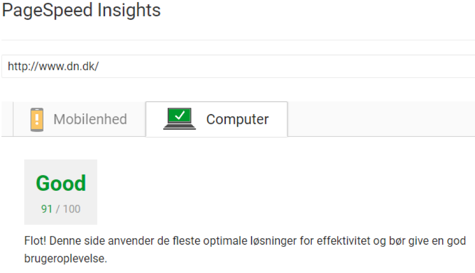 Pagespeed Novicell