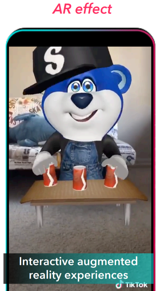 Tiktok Brand Lenses AR Effect screenshot of the TikTok page for AR effects