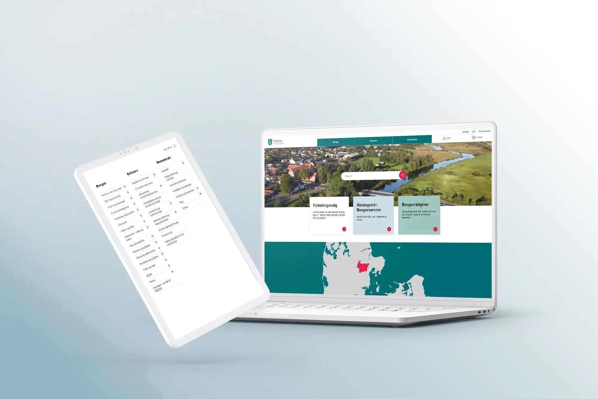 Favrskov Kommune Tablet & Mac Mockup Novicell