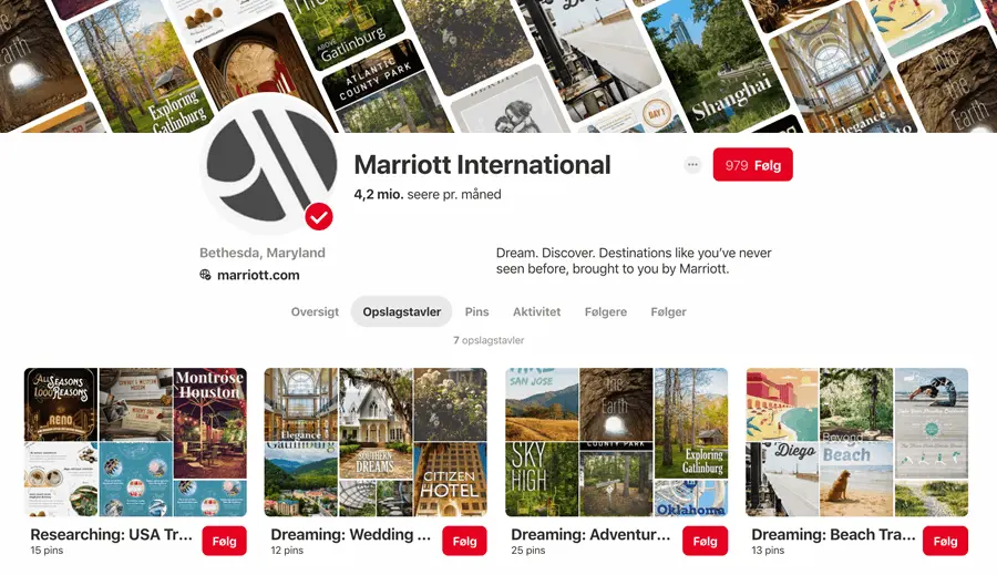 Marriott International Pinterest