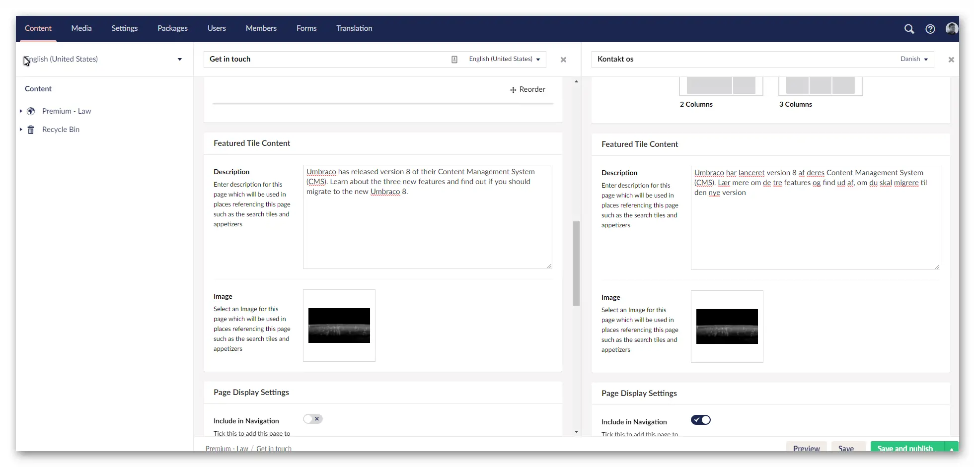 Umbraco8 Language Variants Novicell