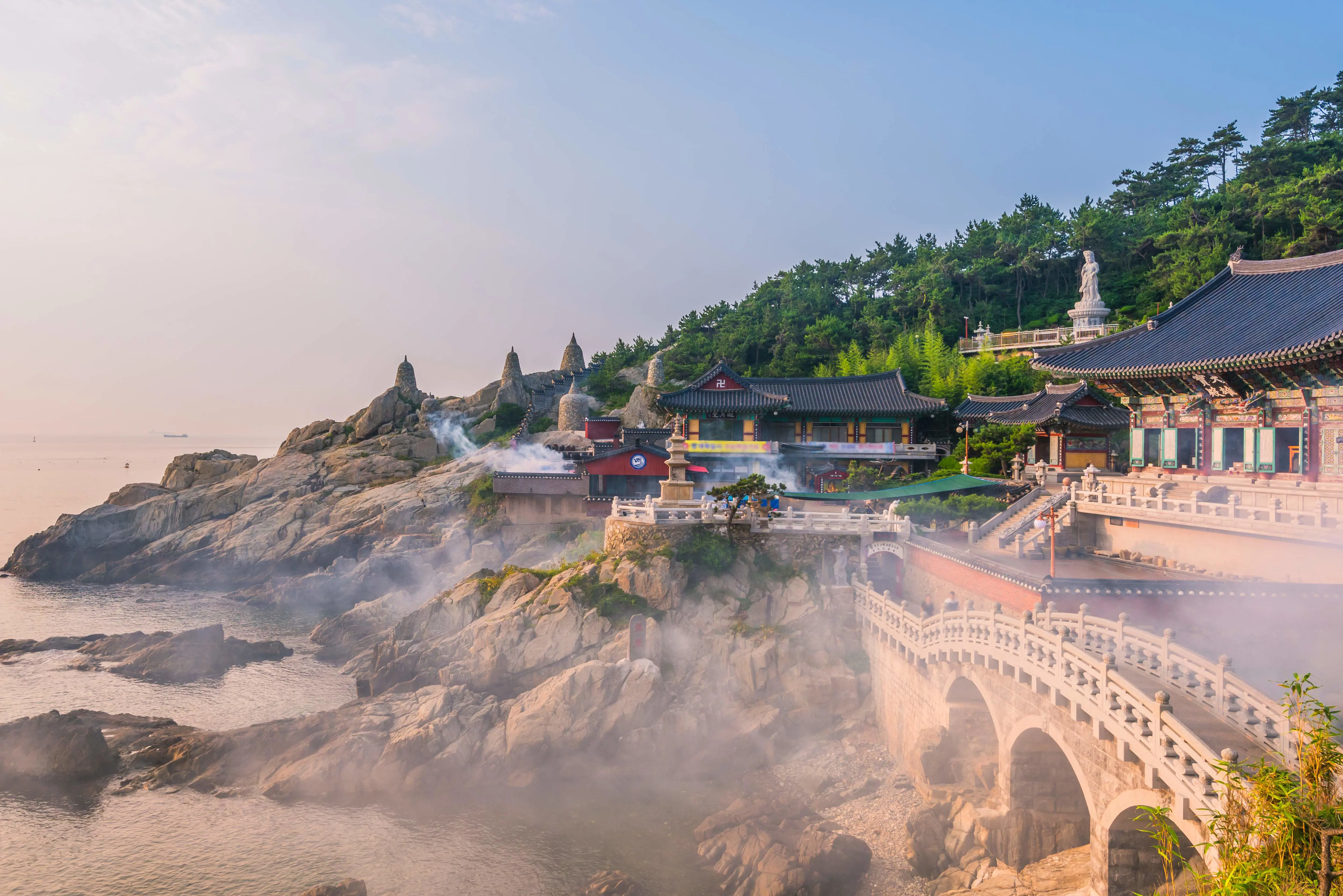 a Korean city on a cliff 