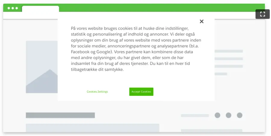 Cookie Banner Overlay Novicell