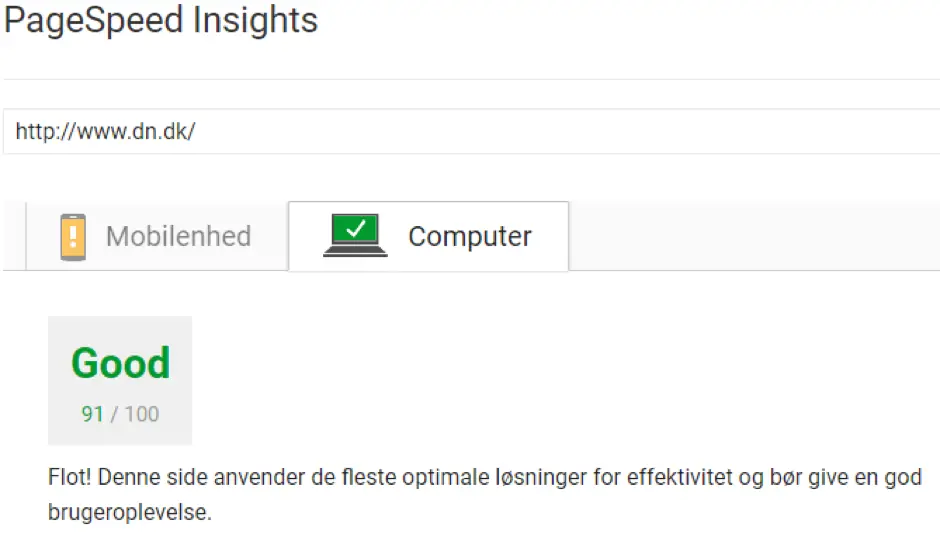 Pagespeed Novicell