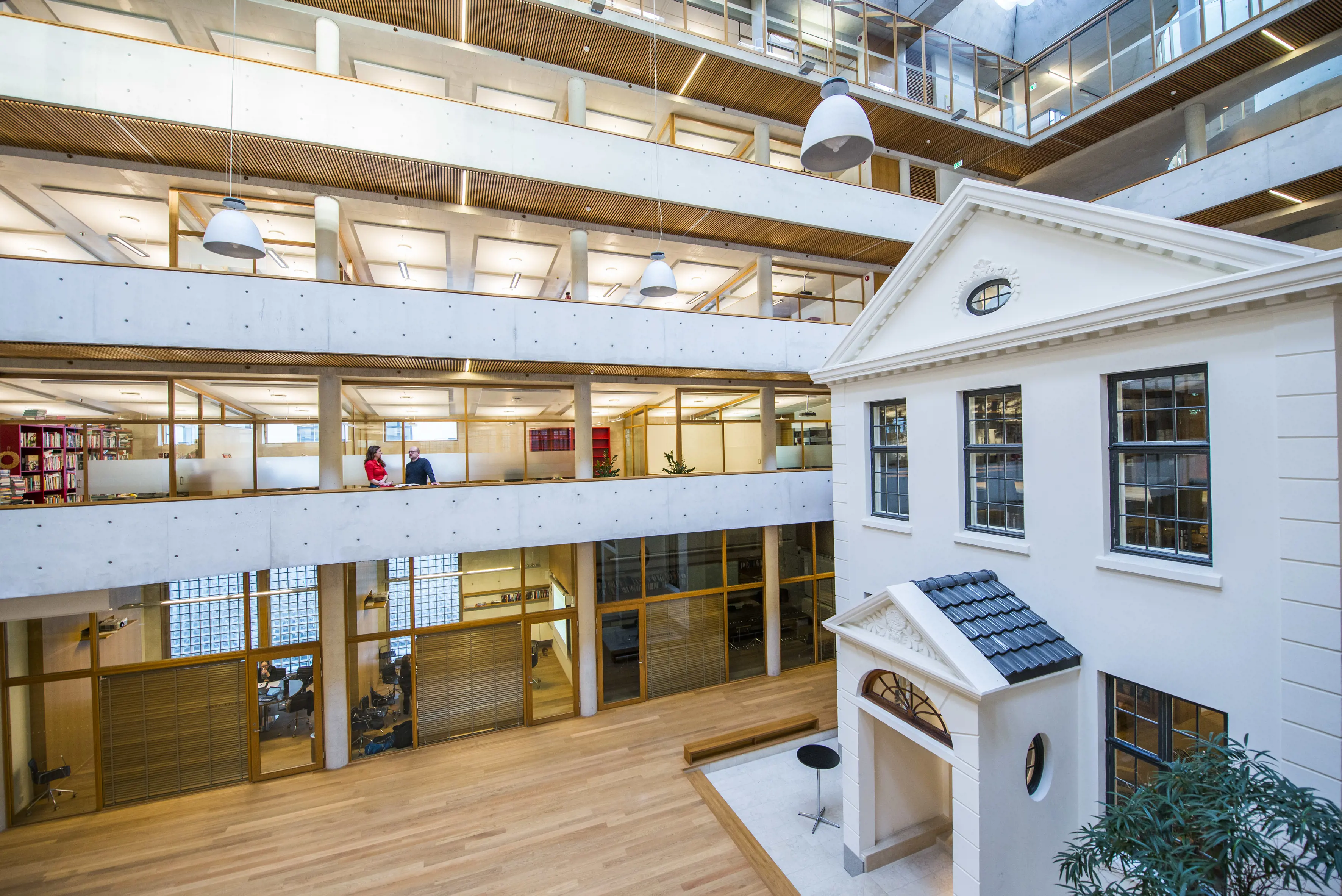 inside the library building 