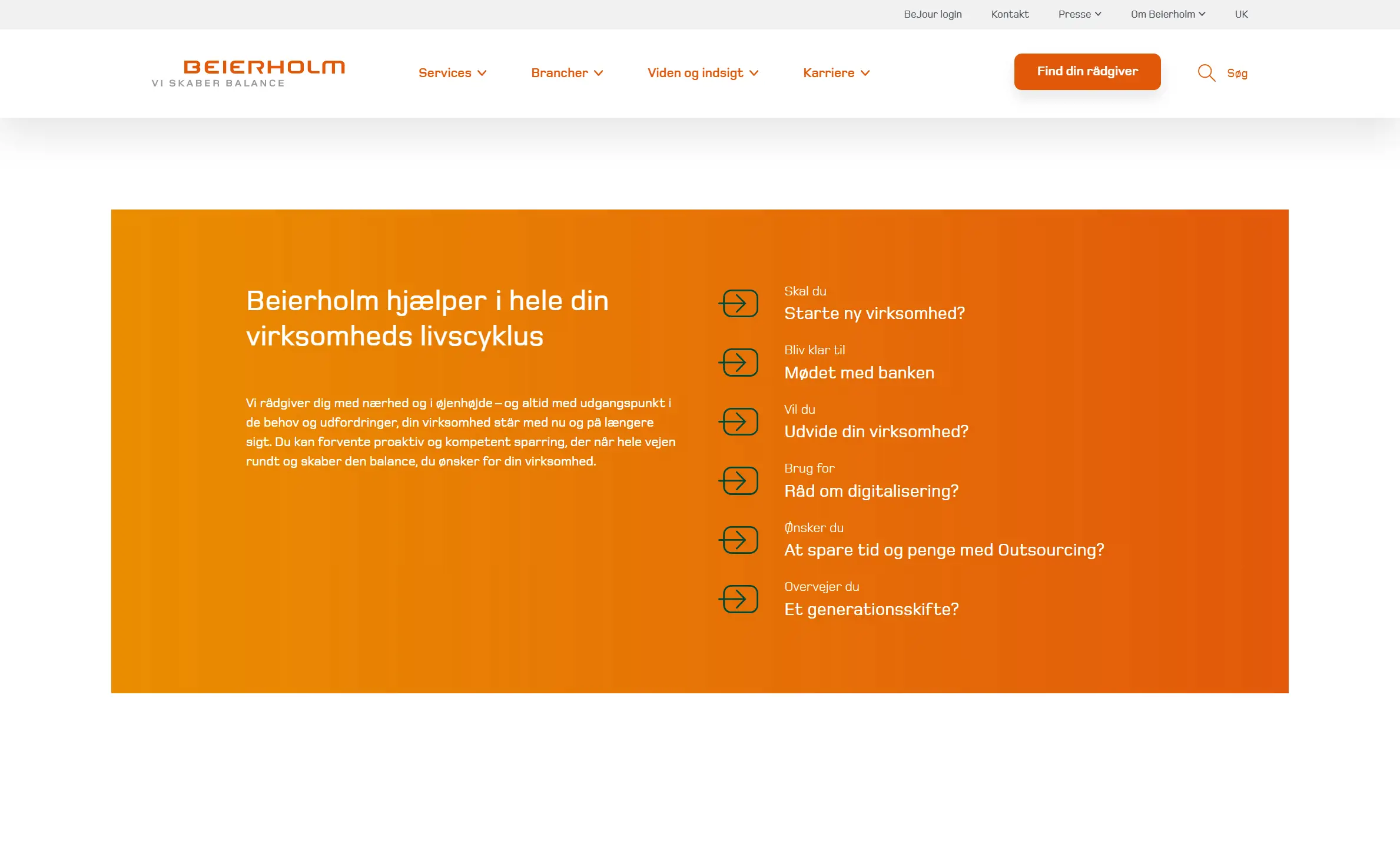 Beierholm Services Page Novicell